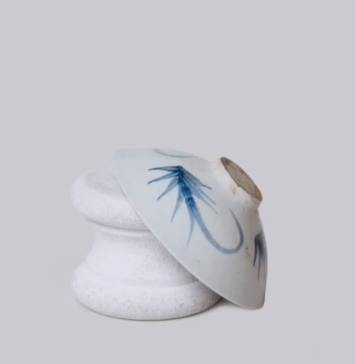 Blue and White Porcelain Couplet Conical Bowl - LaFayes