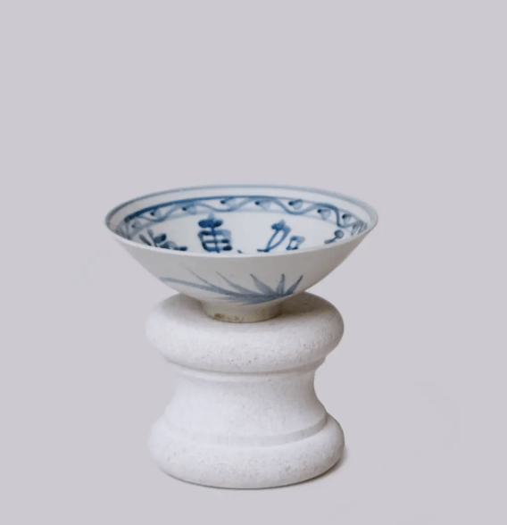 Blue and White Porcelain Couplet Conical Bowl - LaFayes