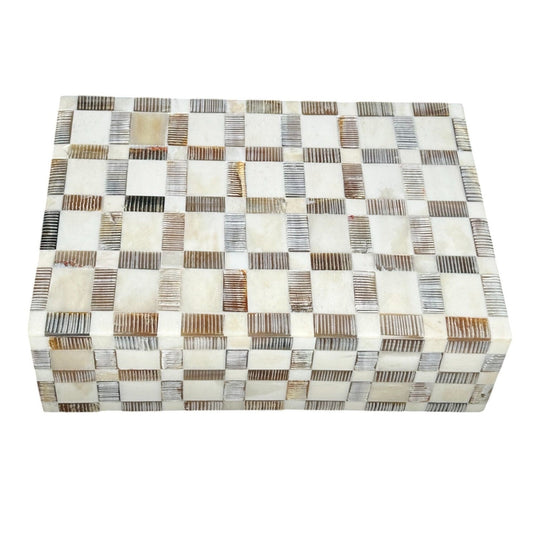 Bone and Horn Checkered Box - The Art of Broken Pieces