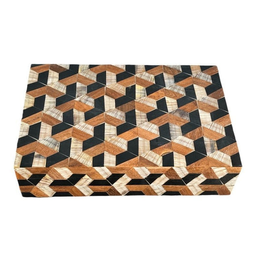 Contemporary Goyard Inspired Bone Box - The Art of Broken Pieces