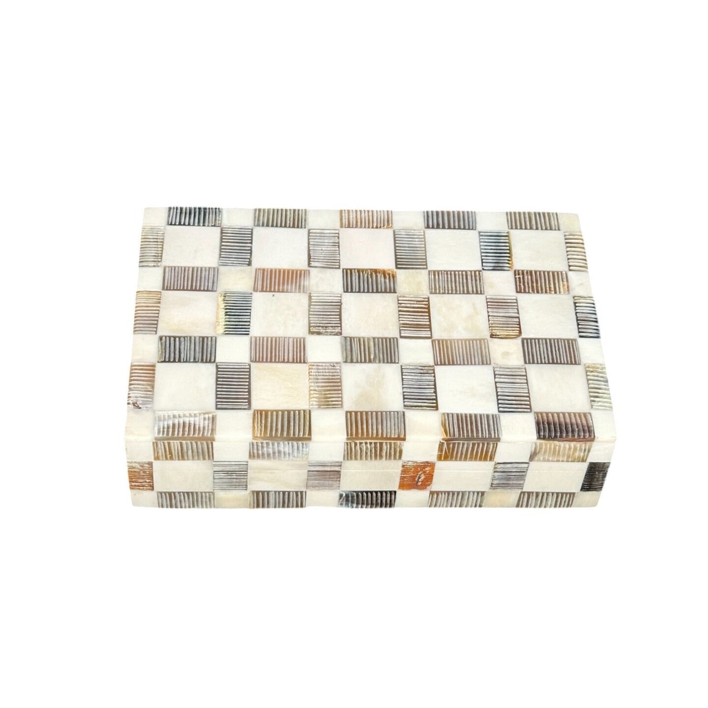 Horn and Bone Checkered Box - The Art of Broken Pieces