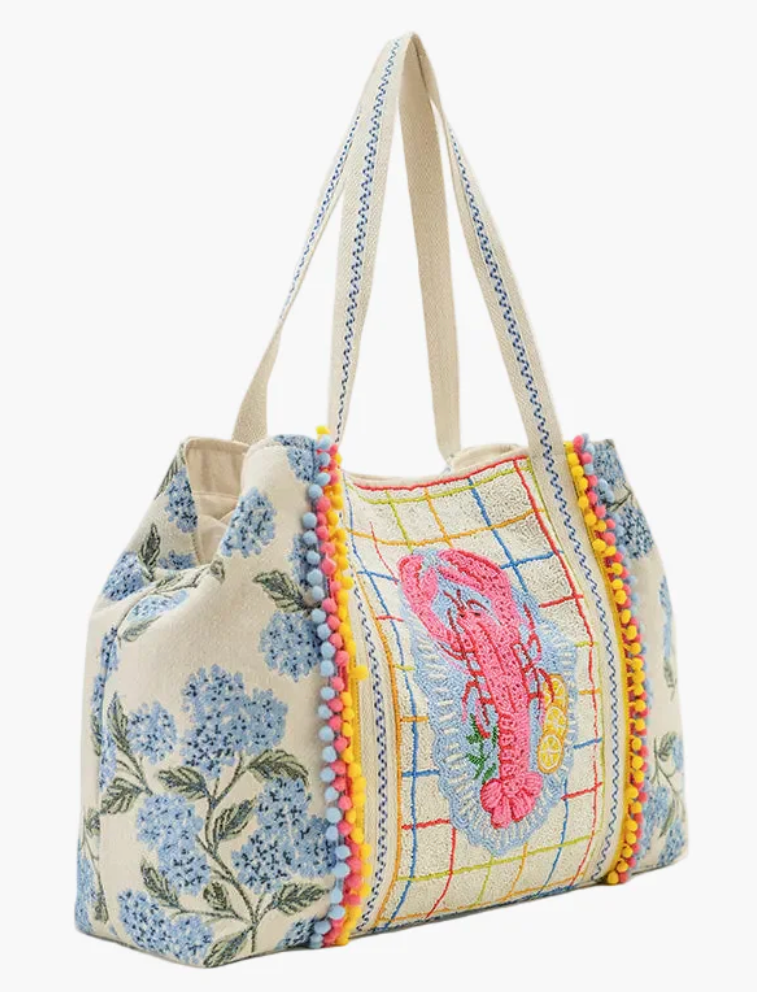 Lobster Beaded Oversized Tote - LaFayes