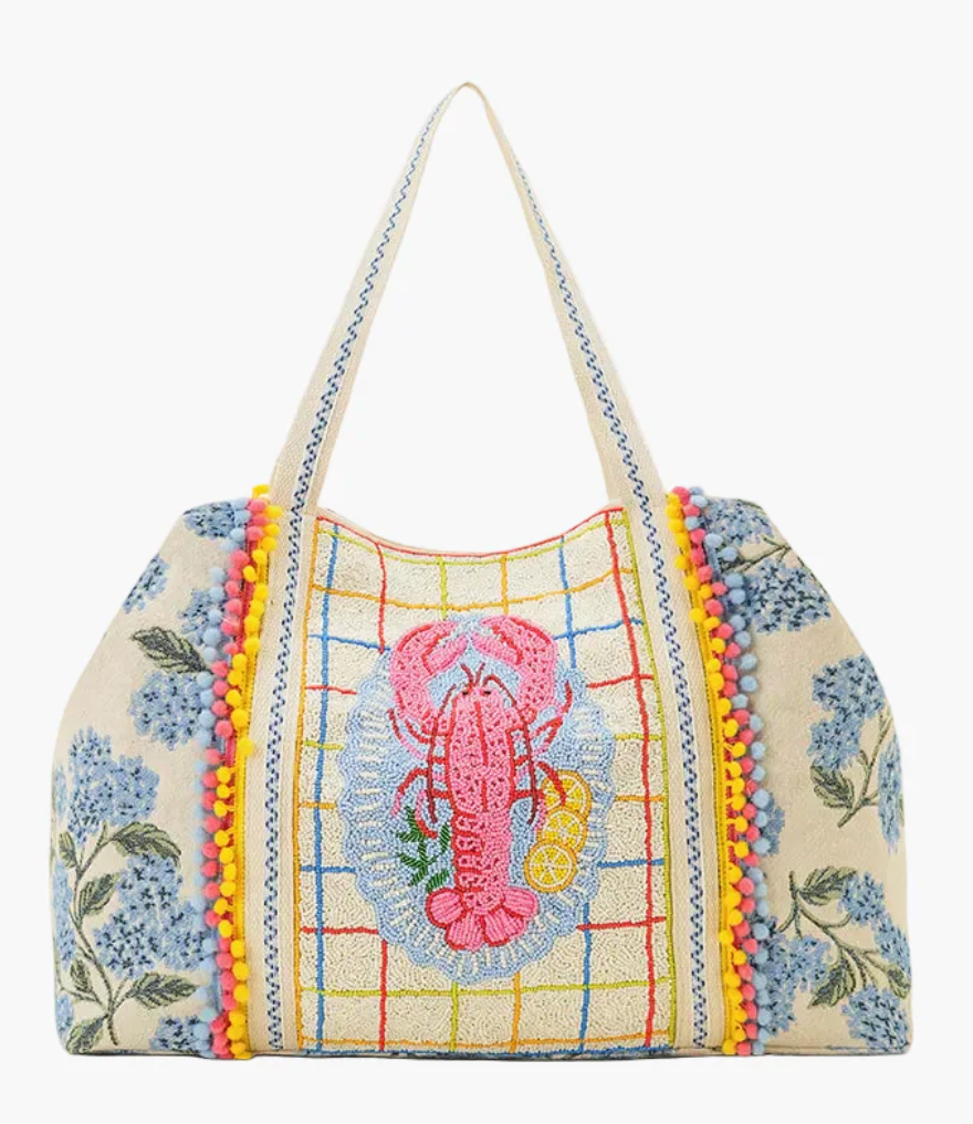 Lobster Beaded Oversized Tote - LaFayes