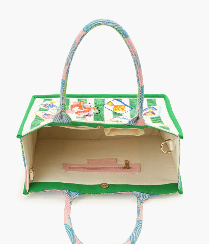Mahjong Beaded Lg. Tote - LaFayes
