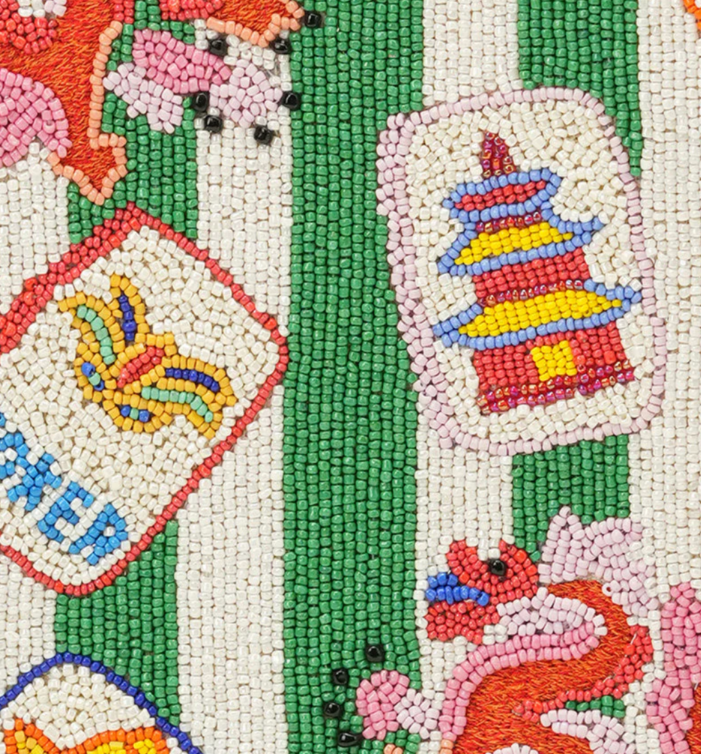 Mahjong Beaded Lg. Tote - LaFayes