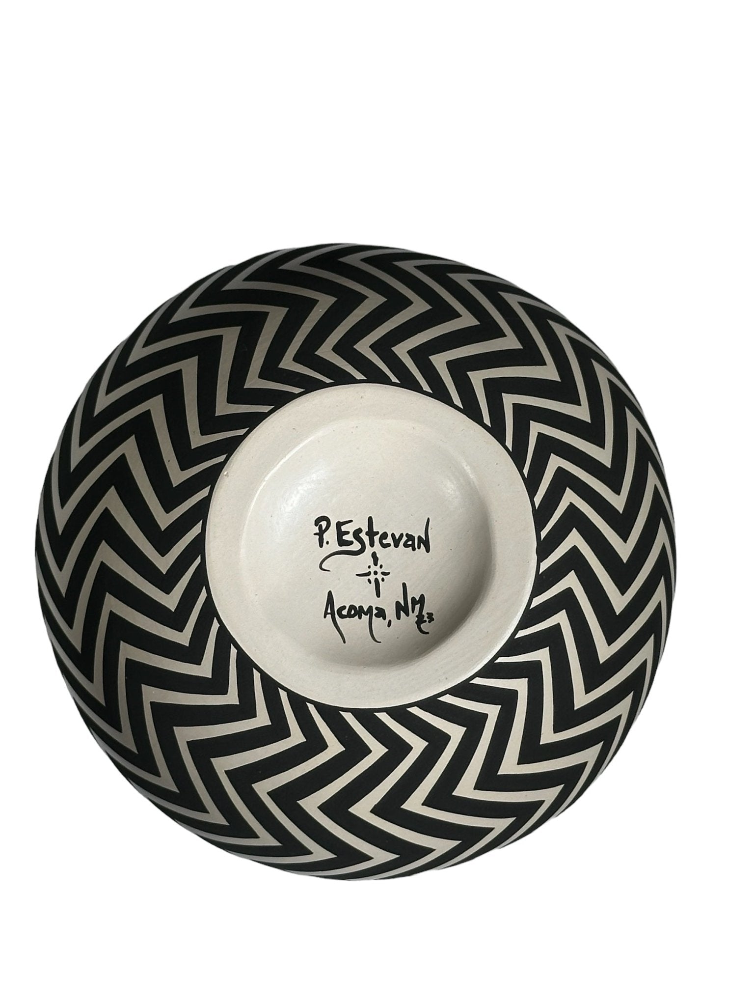 Paula Estevan - Acoma - Black/White Seed Pot - The Art of Broken Pieces