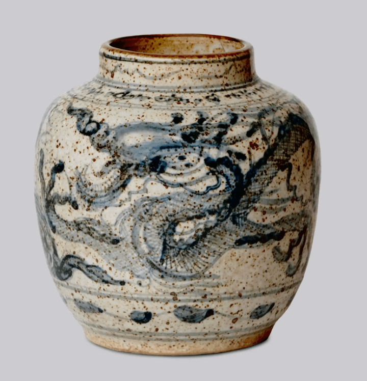 Rustic Porcelain Dragon Vase SM - LaFayes