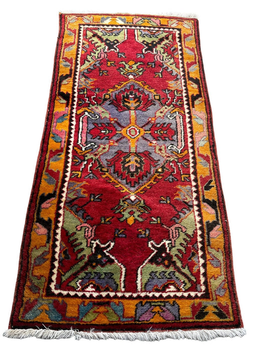 Unique Vintage Anatolian Wool Rug - The Art of Broken Pieces