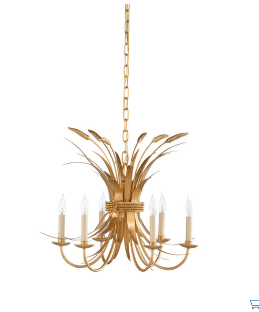 Wheat Chandelier Gold 18h x 20w x 20d - LaFayes